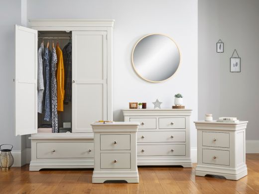 Toulouse Grey Bedroom Set, Wardrobe, Chest of Drawers, Pair of Bedside Tables - WINTER SALE