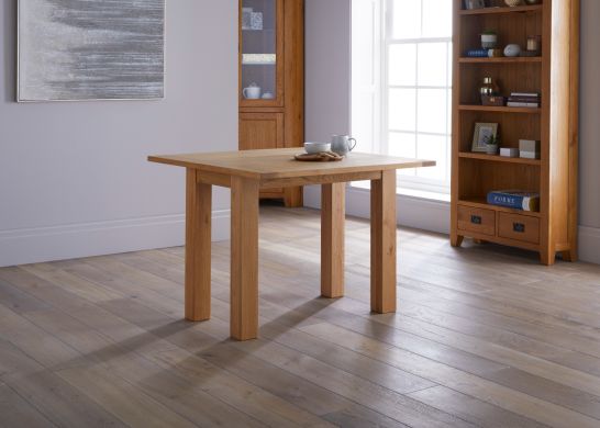 Lichfield Flip Top Square Oak Dining Table 100cm x 50cm professional photo