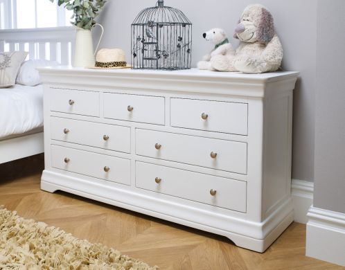 Toulouse White Painted Assembled Large 3 Over 4 Chest of Drawers - 30% OFF CODE FLASH