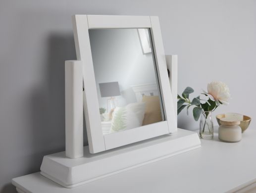 Toulouse White Painted Dressing Table Mirror - WINTER MEGA DEAL