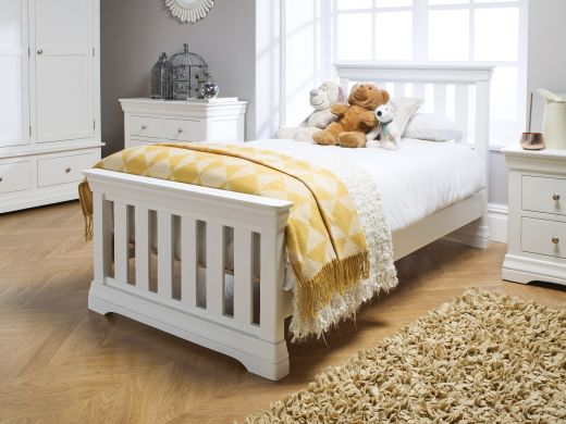 Toulouse White Painted 3 Foot Slatted Single Childrens Bed - 10% OFF CODE SAVE