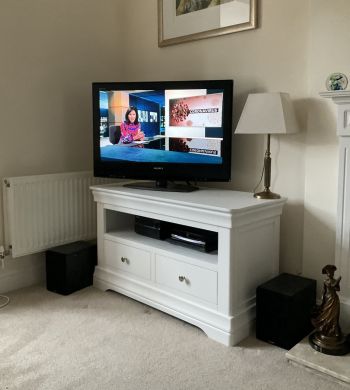 Toulouse White Painted Fully Assembled TV Unit 2 Drawers - Customer review photo 1