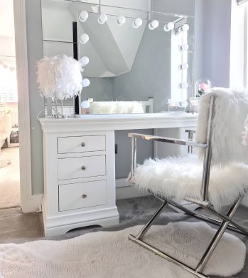 Toulouse White Painted Double Pedestal Large Dressing Table /taken by @renovation_44 on Instagram