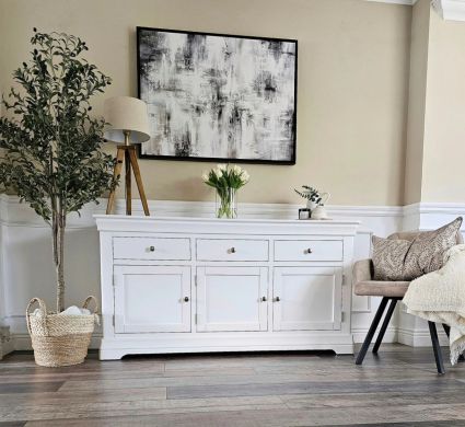 Toulouse 160cm White Painted Large Assembled Sideboard - Photo from @littlepettittpad on Instagram