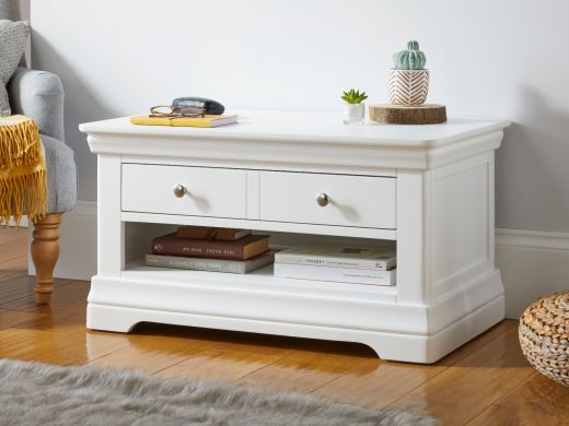 Toulouse White Painted Coffee Table 1 Drawer