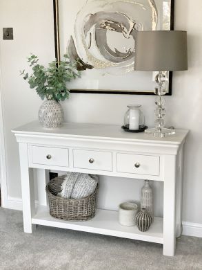 Toulouse White Painted 3 Drawer Large Console Table from Instagram Influencer @love.to.be.home