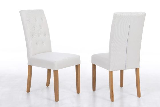 Kensington Beige Fabric Dining Chair Oak Legs
