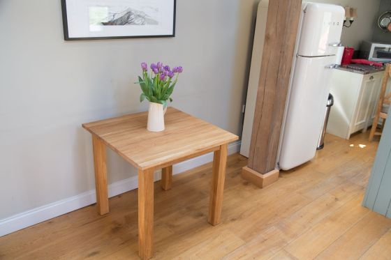 Minsk 2 Seater 80cm x 80cm Small Square Solid Oak Table