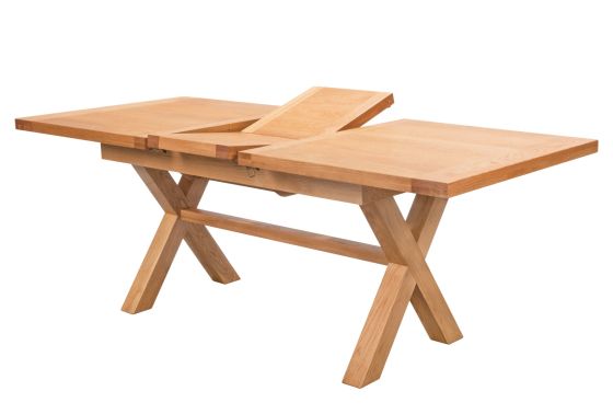 Provence 1.6m to 2.0m Extending Cross Leg Oak Dining Table