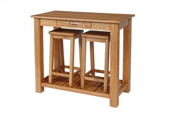 Tutbury Oak Breakfast Console Table 2 Refectory Oak Stools - SPRING MEGA DEAL