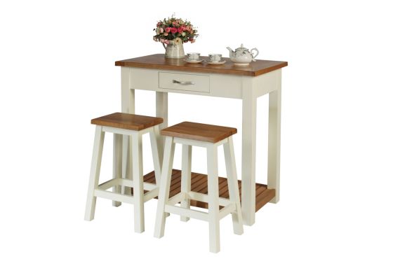 Tutbury Cream Painted Oak Breakfast Table Kitchen Stool Set - SPRING SALE