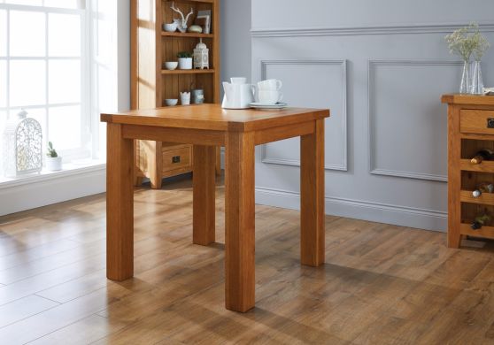 Country Oak 80cm Small Square Oak Dining Table - 10% OFF CODE SAVE