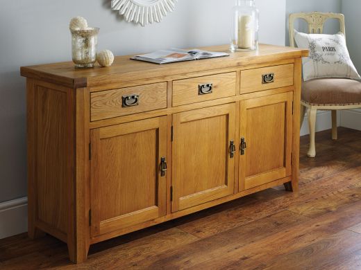 Country Oak 160cm Large Oak Sideboard - 10% OFF CODE SAVE