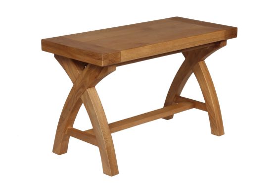 80cm Small Country Oak Cross Leg Indoor Bench - 10% OFF CODE SAVE