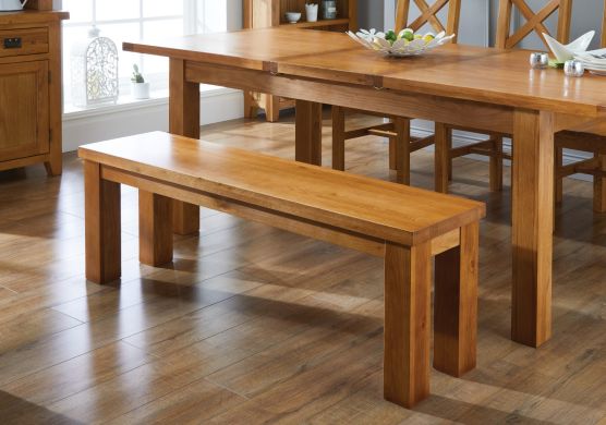 Country Oak 1.5m Solid Oak Kitchen Bench - 10% OFF SPRING SALE