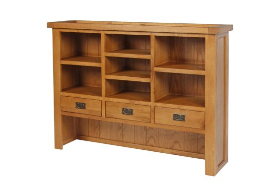 Country Oak Large 140cm Hutch Unit for combining with sideboard