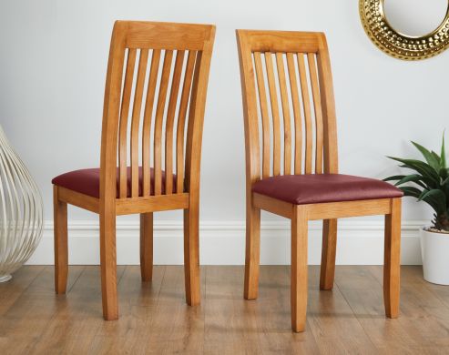 Westfield Solid Oak Chair Red Leather - 10% OFF SPRING SALE