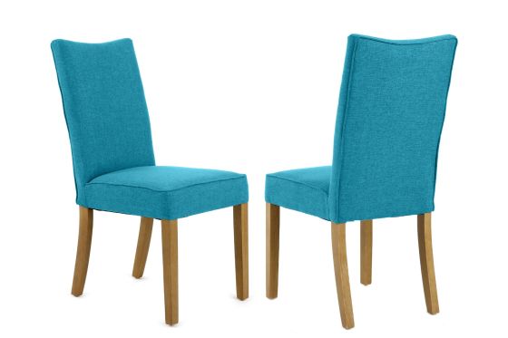 Windsor Teal Fabric Dining Chair with Oak Legs