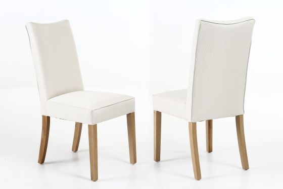 Windsor Beige Fabric Dining Chair with Oak Legs