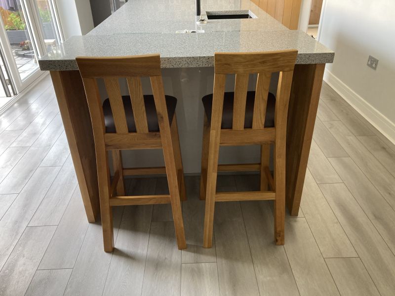Billy Tall Solid Oak Bar Stool Brown Leather Free Delivery Top Furniture